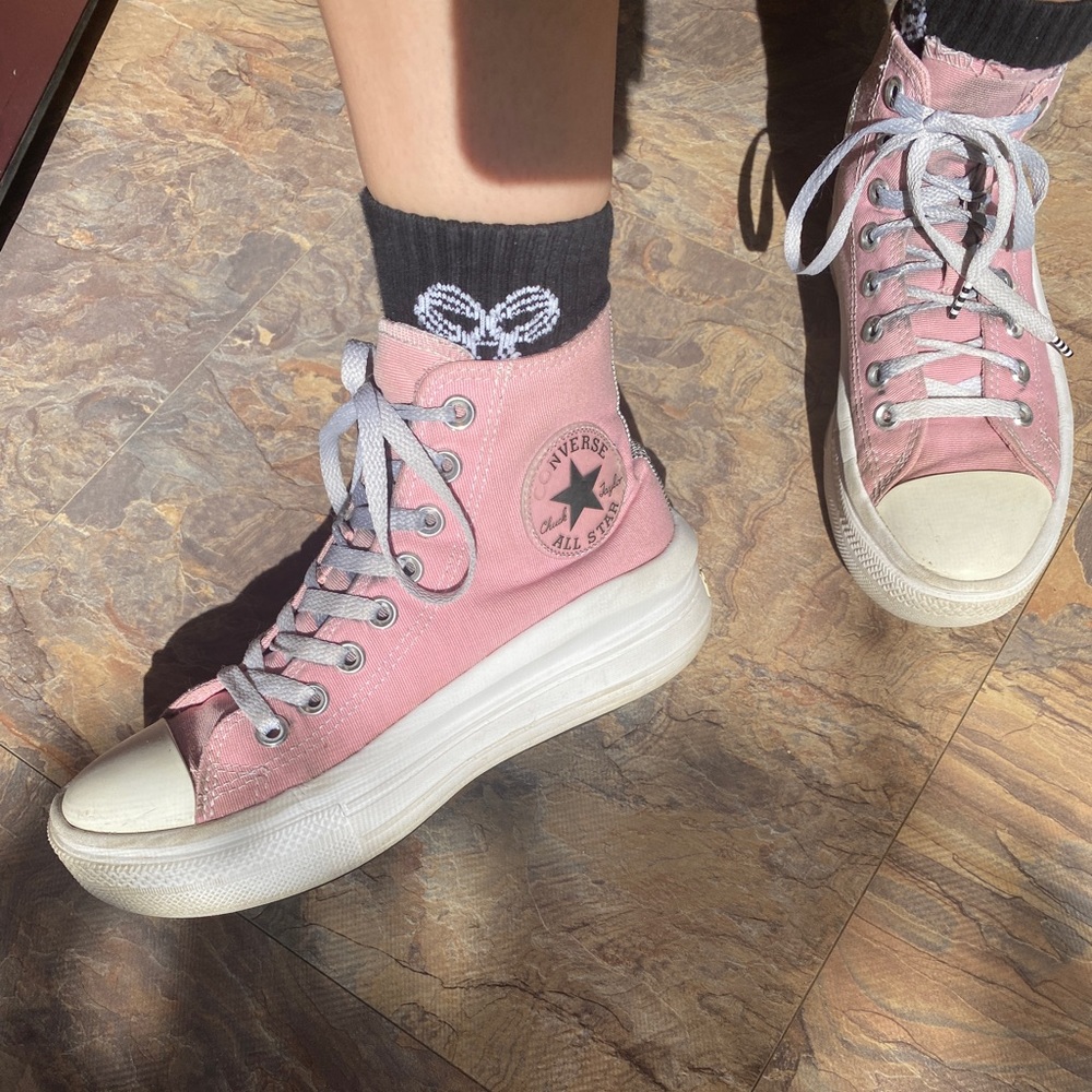 Converse Pink High-Top Platform Sneakers
